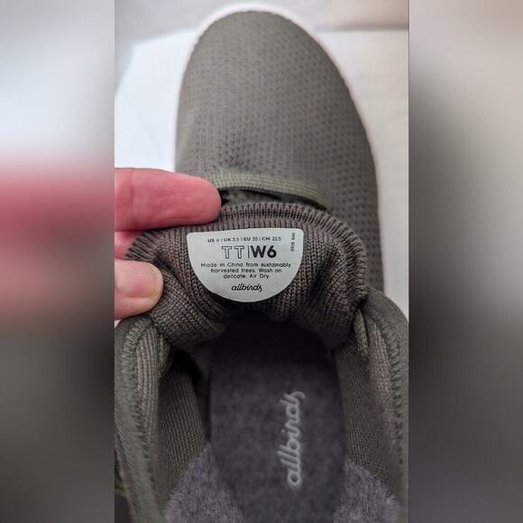 Allbird Women’s Tree Toppers Green/White Low-Top Sneakers Sz 6 - Picture 9 of 10